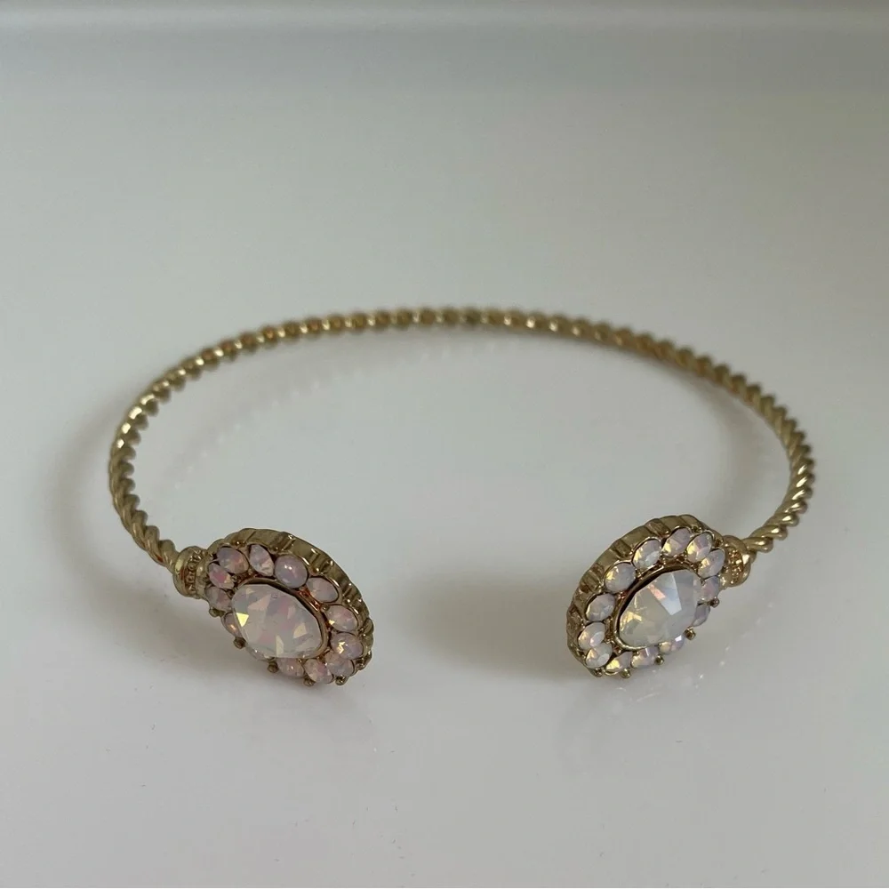 BaubleBar Gold Gemstone Adjustable Cuff Bracelet